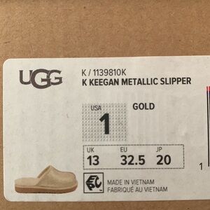 COPY - KIDS KEEGAN METALLIC UGG PLUSH FAUX FUR LINED SLIPPERS FOR KIDS